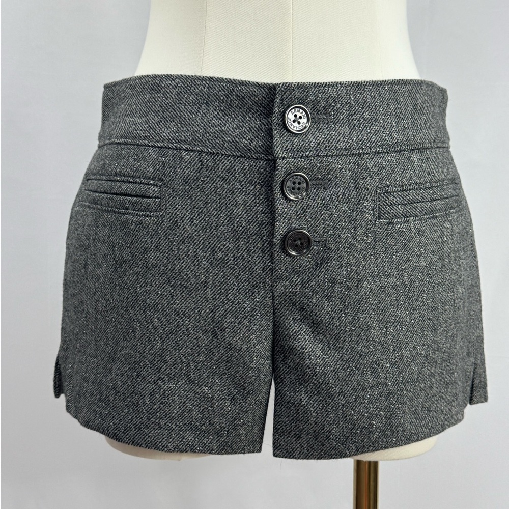 Armani Exchange Vintage Wool High Waisted Dress Shorts Size Small Charcoal Gray